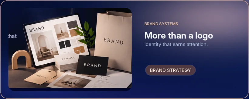 Brand system with logo, stationery and bags