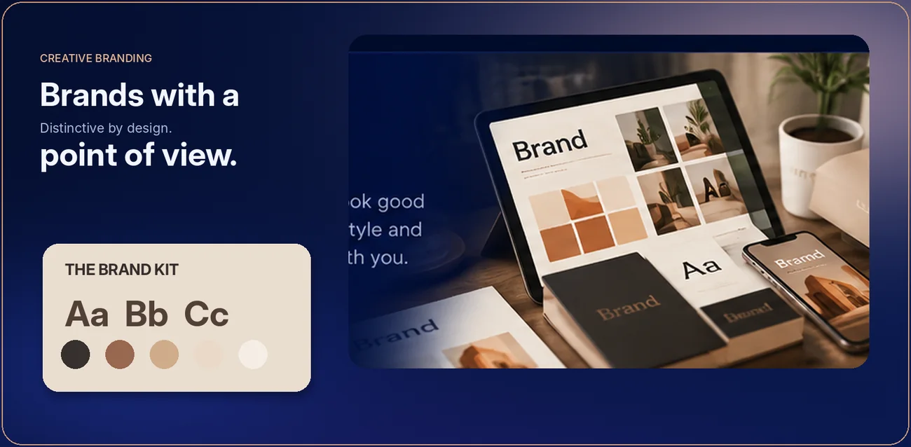 Brand kit with type and colours on a laptop