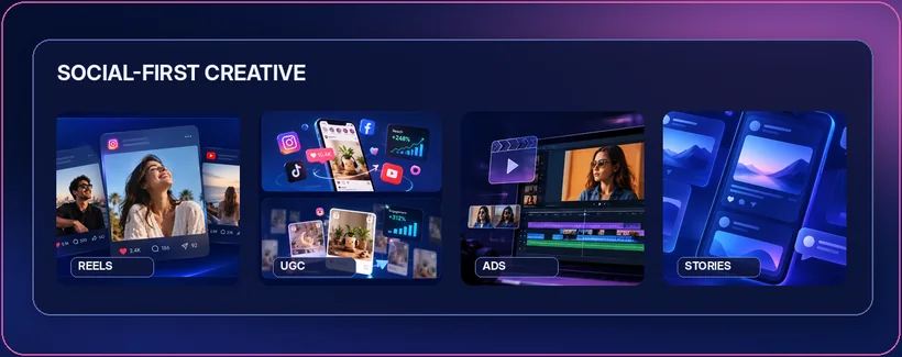 Social-first creative for Reels, posts, ads and stories