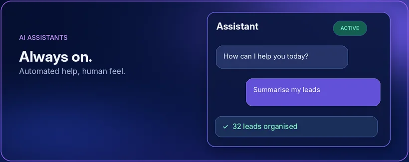 AI assistant chat organising leads